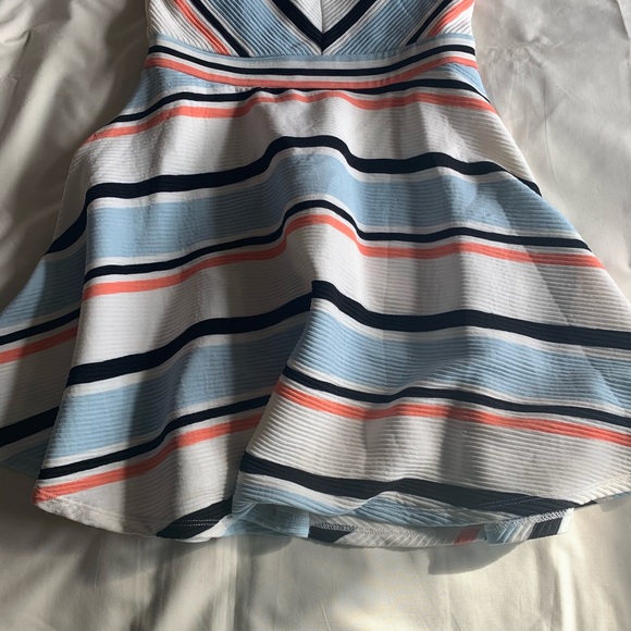 White Striped A Line Dress - Picture 8 of 10